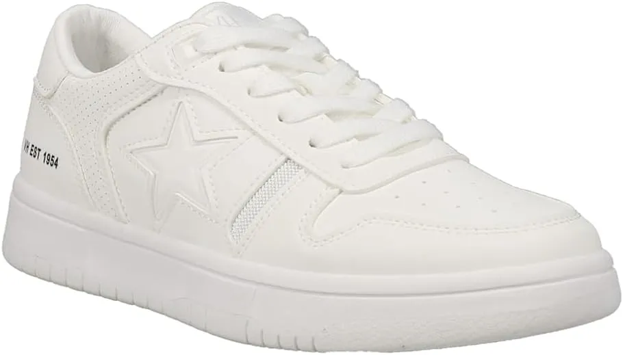 Vintage Havana Womens Fresh Metallic Lace Up Sneakers Shoes Casual - White