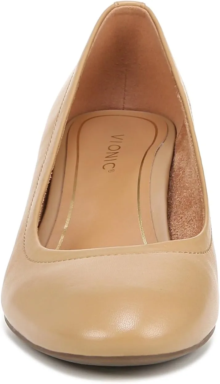 Vionic Women's Pump Heel Sandal Carmel Shoes with Arch Support