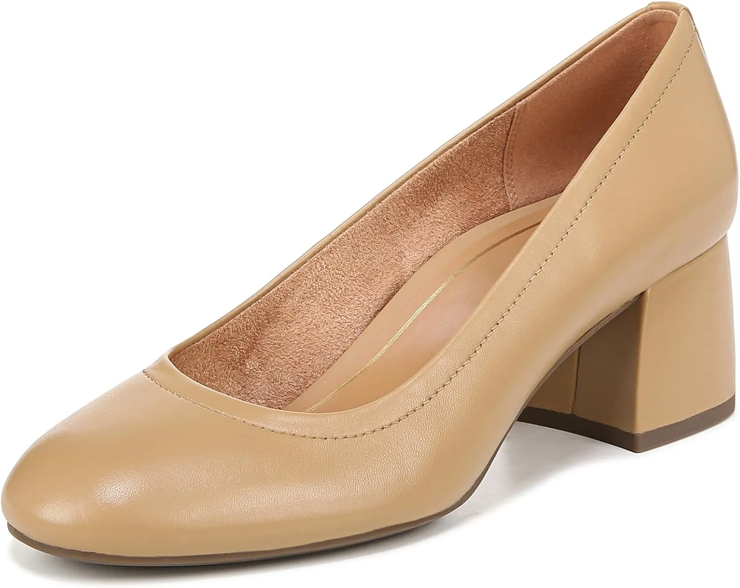 Vionic Women's Pump Heel Sandal Carmel Shoes with Arch Support