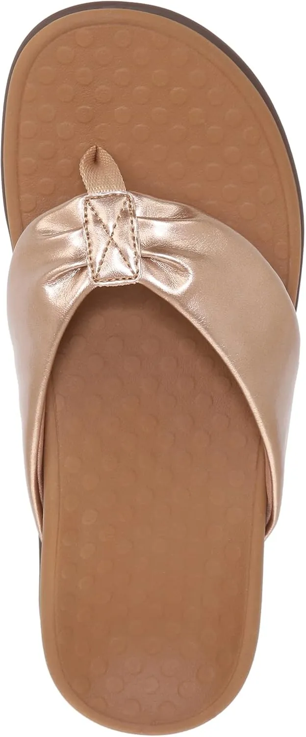 Vionic Women's Tide Melo Toe-Post Sandal- Supportive Flip Flop Slides That Includes an Orthotic Insole and Cushioned Outsole for Arch Support, Medium Width, Sizes 5-12