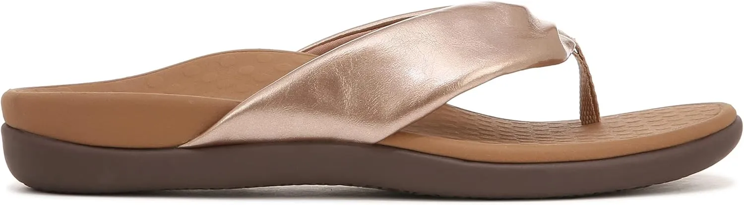 Vionic Women's Tide Melo Toe-Post Sandal- Supportive Flip Flop Slides That Includes an Orthotic Insole and Cushioned Outsole for Arch Support, Medium Width, Sizes 5-12