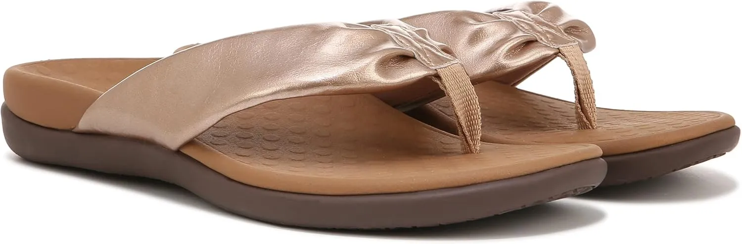 Vionic Women's Tide Melo Toe-Post Sandal- Supportive Flip Flop Slides That Includes an Orthotic Insole and Cushioned Outsole for Arch Support, Medium Width, Sizes 5-12