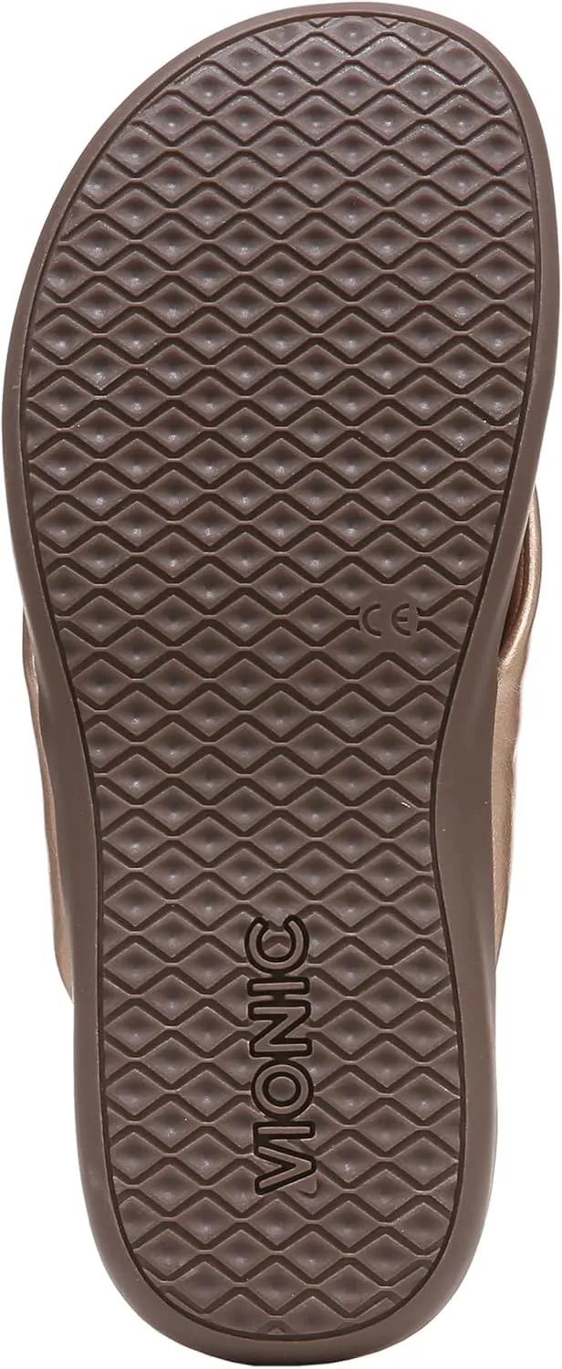 Vionic Women's Tide Melo Toe-Post Sandal- Supportive Flip Flop Slides That Includes an Orthotic Insole and Cushioned Outsole for Arch Support, Medium Width, Sizes 5-12