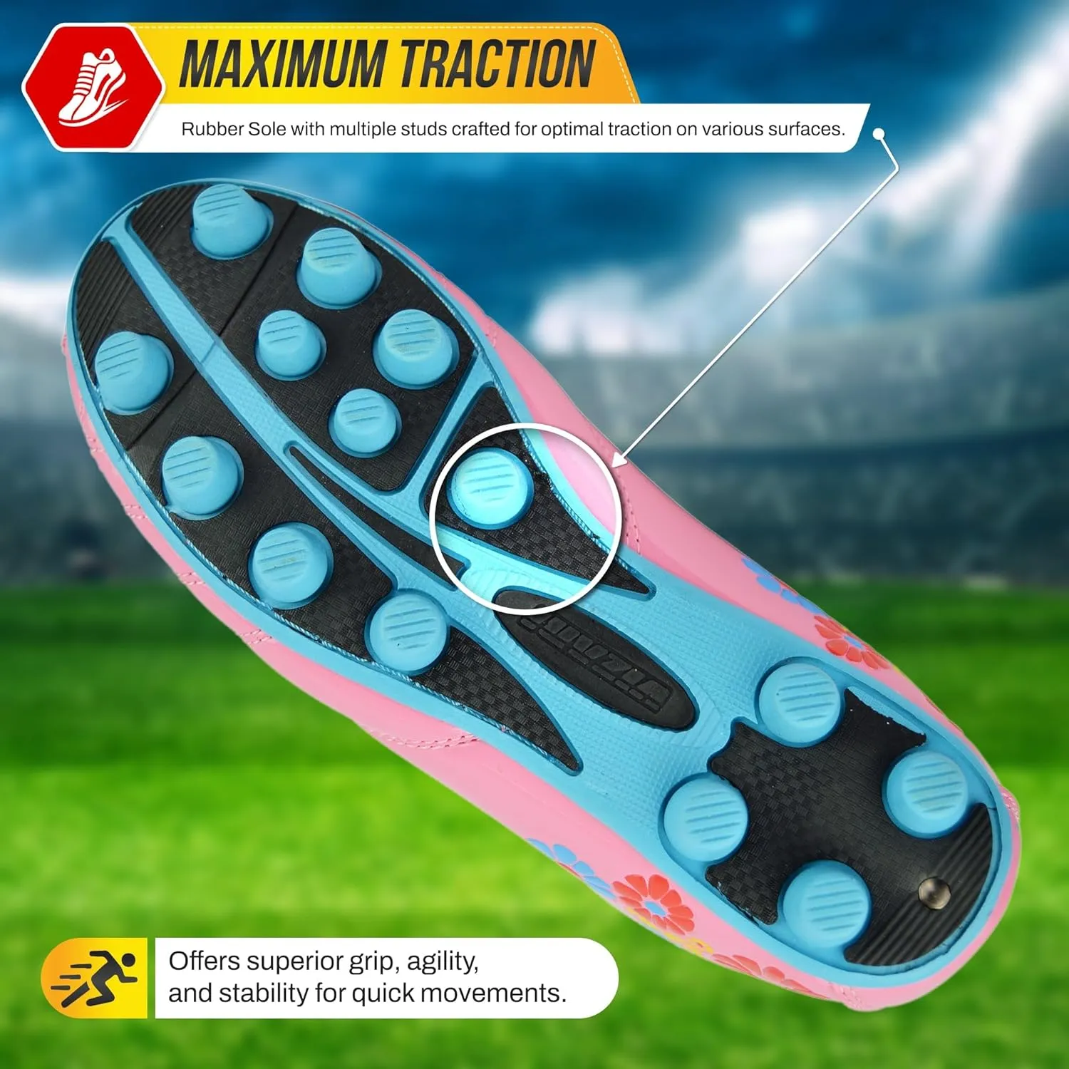 Vizari Blossom FG Soccer Shoe for Toddler/Little Kid | Synthetic Leather, Machine Washable, Unique Graphics, Comfortable Design, Durable Rubber Outsole (Toddler/Little Kid)