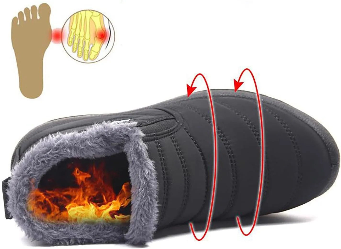 Waterproof Boots for Women Anti-Slip Mid-Calf Snow Boots Warm Outdoor Comfortable Hiking Booties