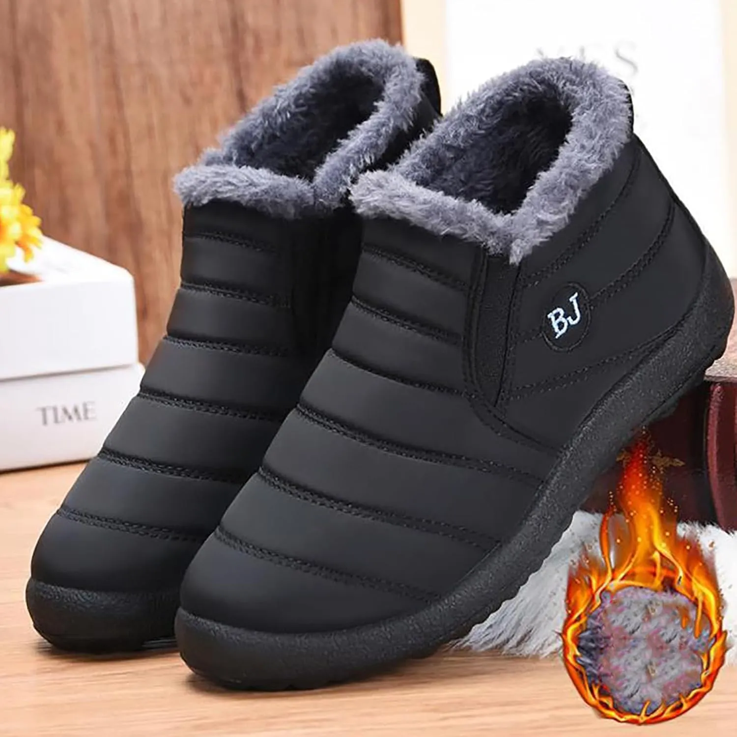 Waterproof Boots for Women Anti-Slip Mid-Calf Snow Boots Warm Outdoor Comfortable Hiking Booties
