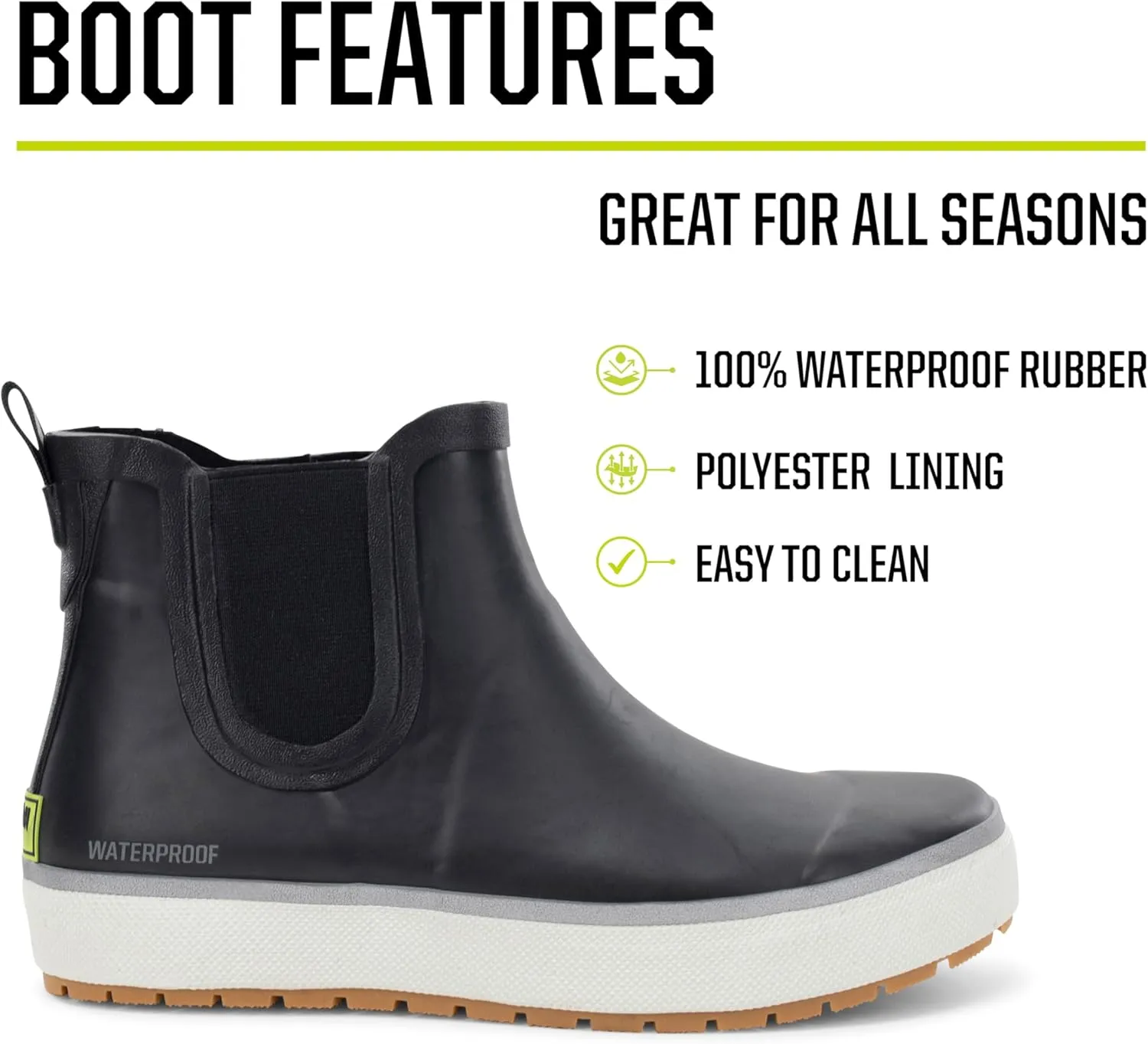 Western Chief Women's Waterproof Element Chelsea Rain Boot with Memory Foam Insole and Slip-Resistant Outsole – Durable and Comfortable for Rainy Days