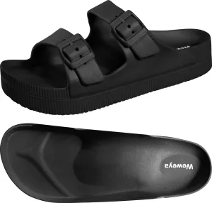 Weweya Arch Support Womens Sandals - Platform Recovery Sandals for Women - Adjustable Buckle Sandals