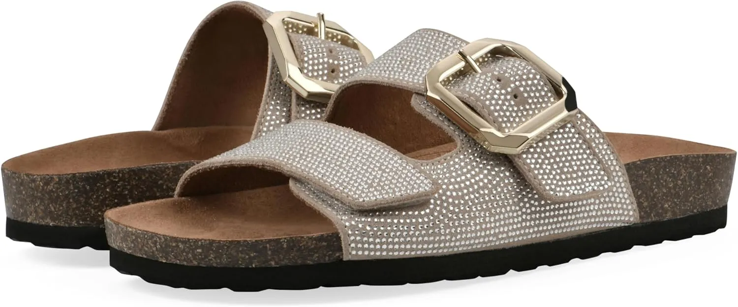 WHITE MOUNTAIN Women's Granitas Double-Strap Signature Comfort-Molded Footbed Sandal
