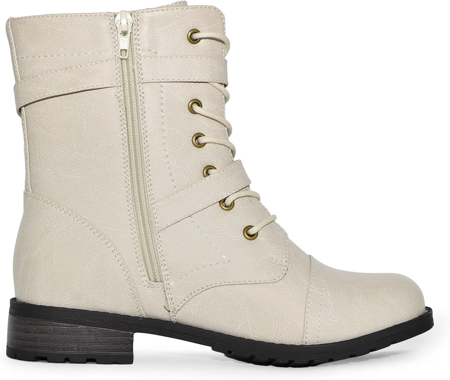 Wild Diva Timberly Women's Fashion Lace Up Buckle Knee High Combat Boots