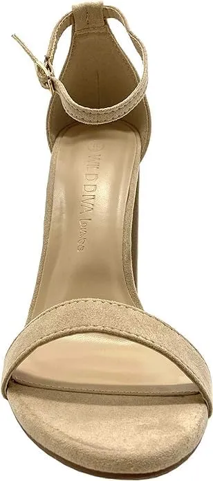 Wild Diva Women's Single Band Chunky Heel Sandal with Ankle Strap Morris-01, 12