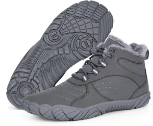Winter Barefoot Shoes Snow Boots Women Men, Winter Warm Casual Snow Cold Boot Hiking Barefoot Womens Mens, Wide Toe Box Ankle Boot Five Finger Zero Drop Snow Booties Hike Shoes