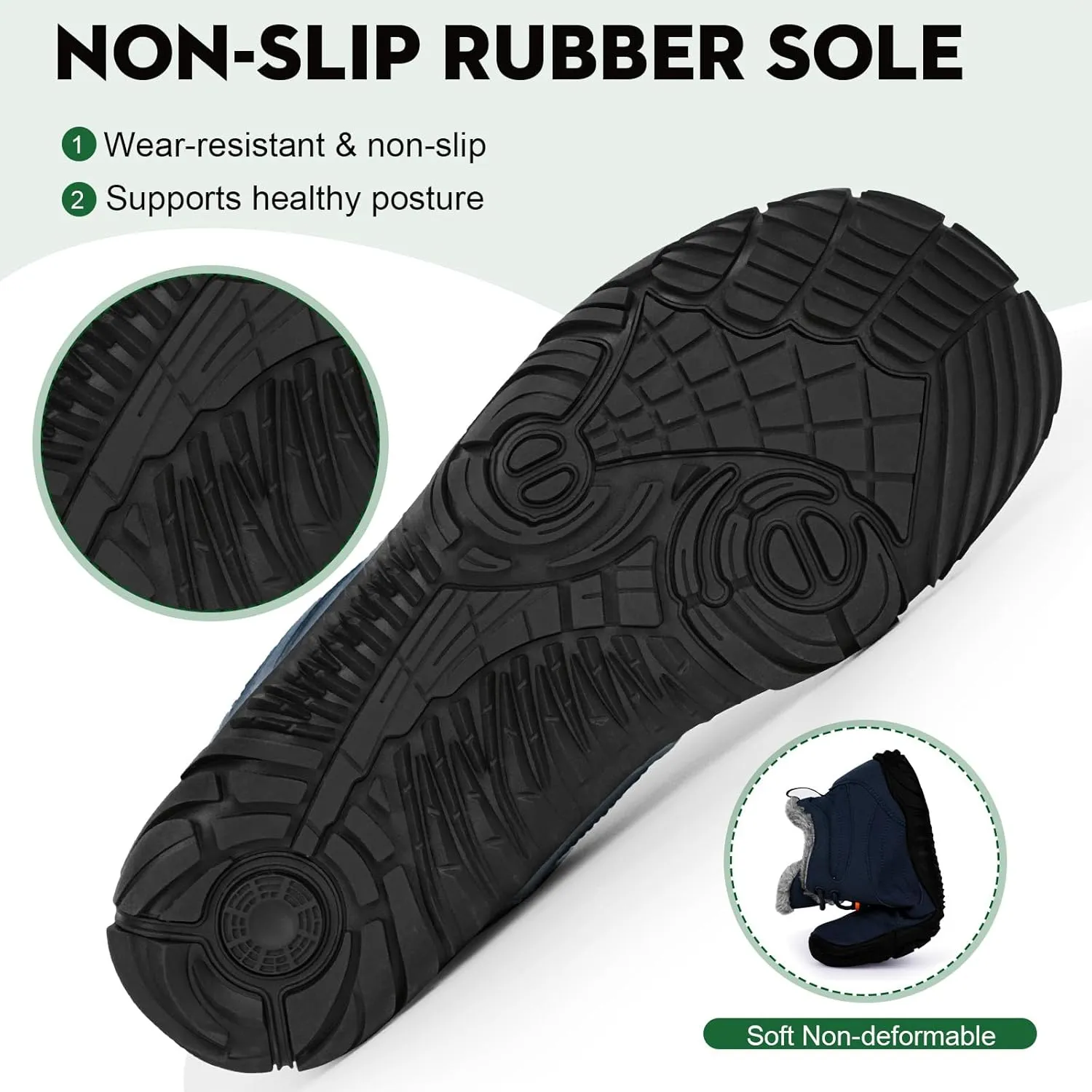 Winter Barefoot Shoes Snow Boots Women Men, Winter Warm Casual Snow Cold Boot Hiking Barefoot Womens Mens, Wide Toe Box Ankle Boot Five Finger Zero Drop Snow Booties Hike Shoes