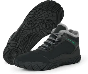 Winter Barefoot Shoes Snow Boots Women Men, Winter Warm Casual Snow Cold Boot Hiking Barefoot Womens Mens, Wide Toe Box Ankle Boot Five Finger Zero Drop Snow Booties Hike Shoes