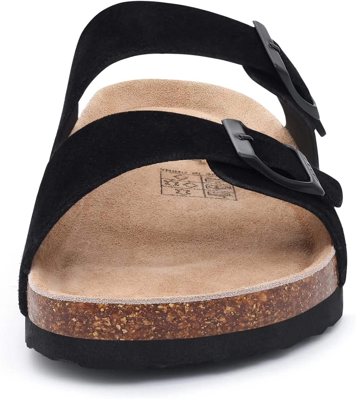 Women's Cork Footbed Slide Sandal, Arch Support Summer Outdoor Sandals with Adjustable Buckle