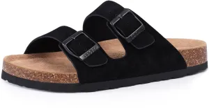 Women's Cork Footbed Slide Sandal, Arch Support Summer Outdoor Sandals with Adjustable Buckle