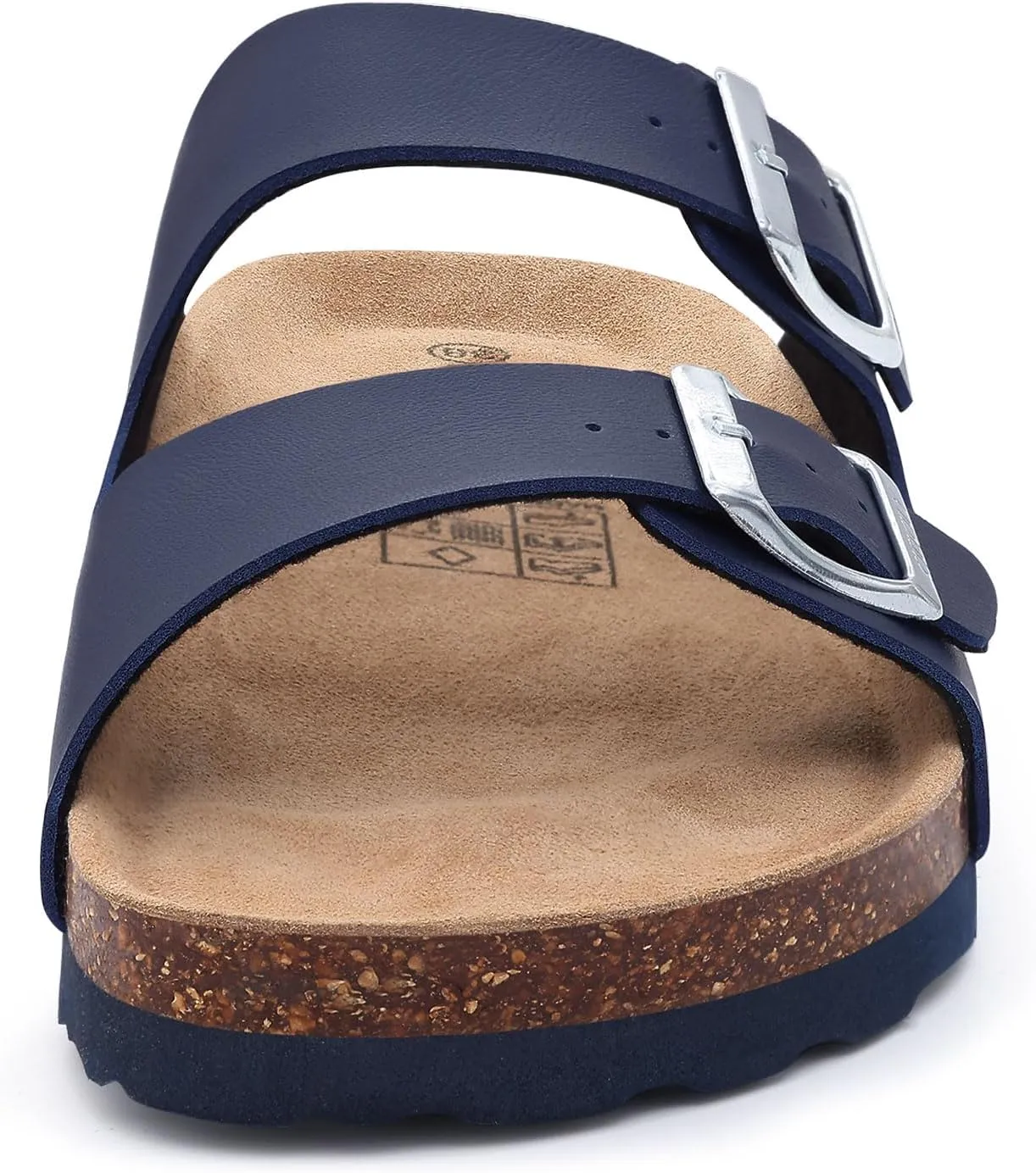 Women's Cork Footbed Slide Sandal, Arch Support Summer Outdoor Sandals with Adjustable Buckle