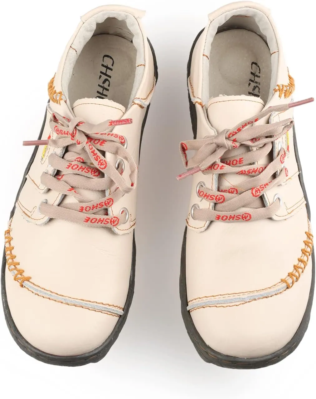 Women's Leather Hand Stitching Patchwork Shoes Lace-Up Casual Shoes