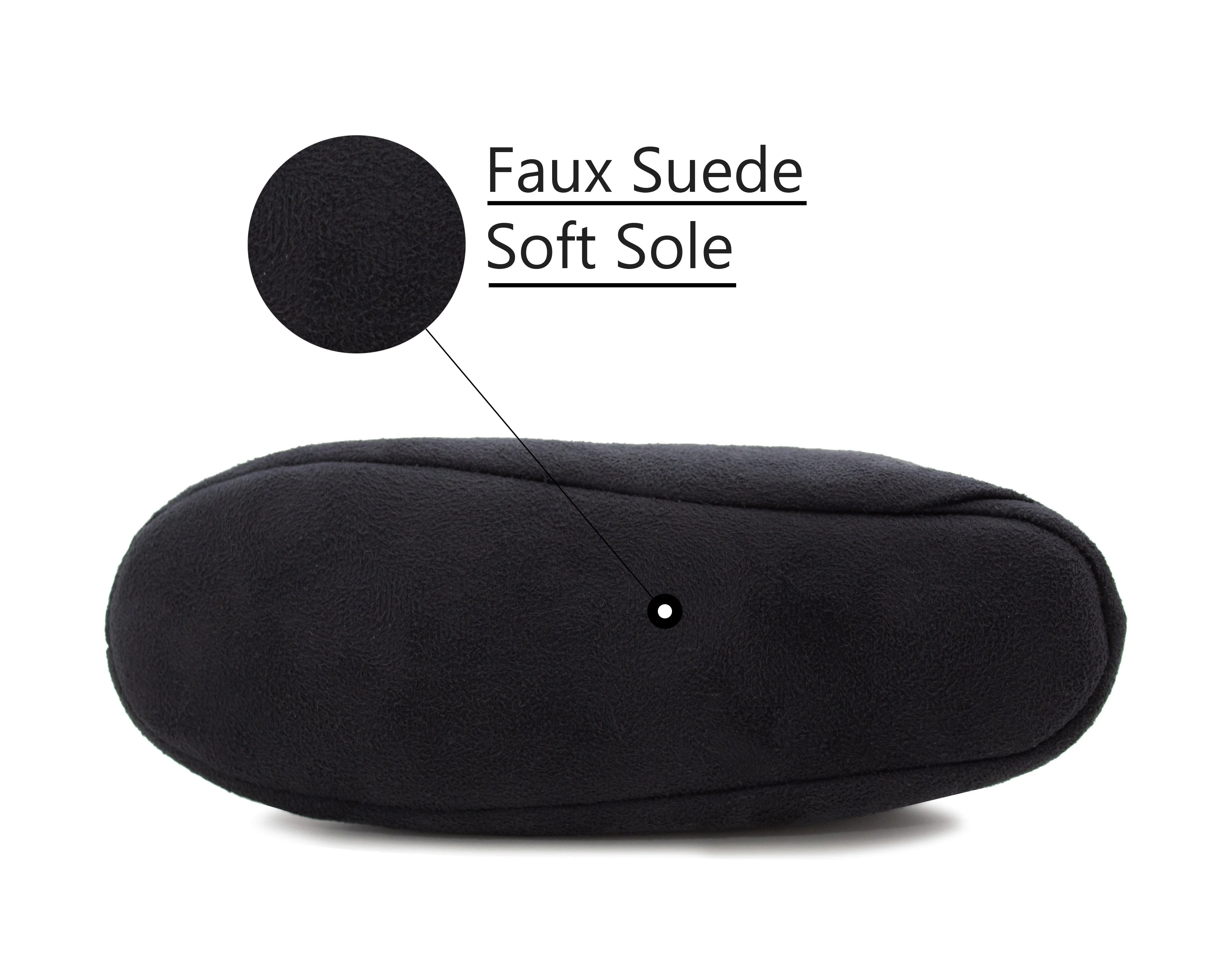 Womens Navy Faux Fur Lined Moccasin Slippers Lightweight Warm Cosy Slip On Faux Suede Loafer Soft Sole Indoor House Shoes