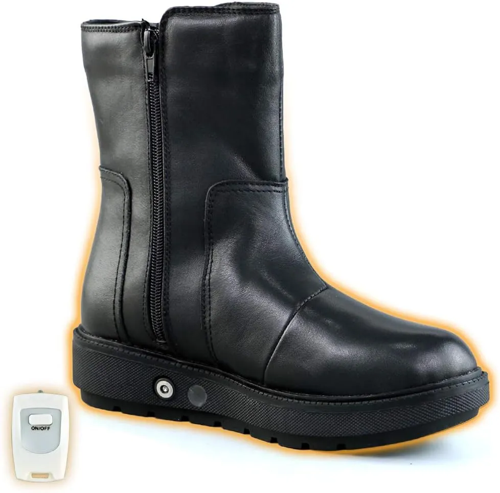 Women's Rechargeable Heated Zipper Booties, Warm Snow Fur Ankle Boots for Cold Feet in Outdoor Cold Weather Snow Winter (5, Black)