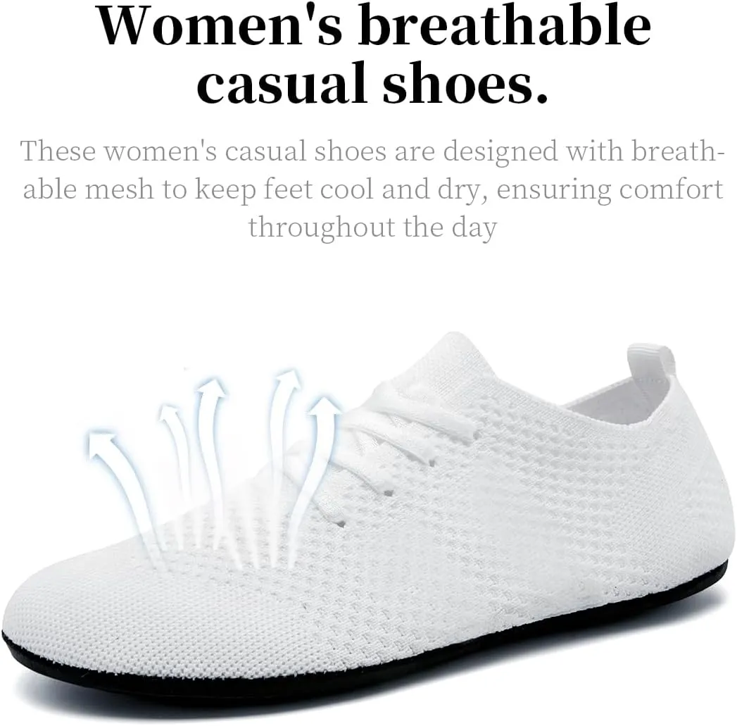 Women's Sneakers Walking Running Shoes Training Sport Gym Fitness Tennis Shoes Non Slip Barefoot Yoga Shoe Comfortable Lightweight Mesh Breathable Fashion Sneaker