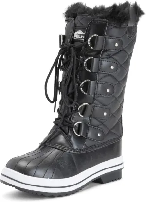 Womens Snow Boot Quilted Tall Winter Snow Waterproof Warm Rain Boot - 5 - BLL36 YC0010