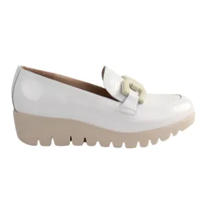 Wonders Ladies Wedge Loafers - C-33311 - White Patent
