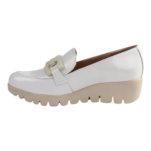 Wonders Ladies Wedge Loafers - C-33311 - White Patent
