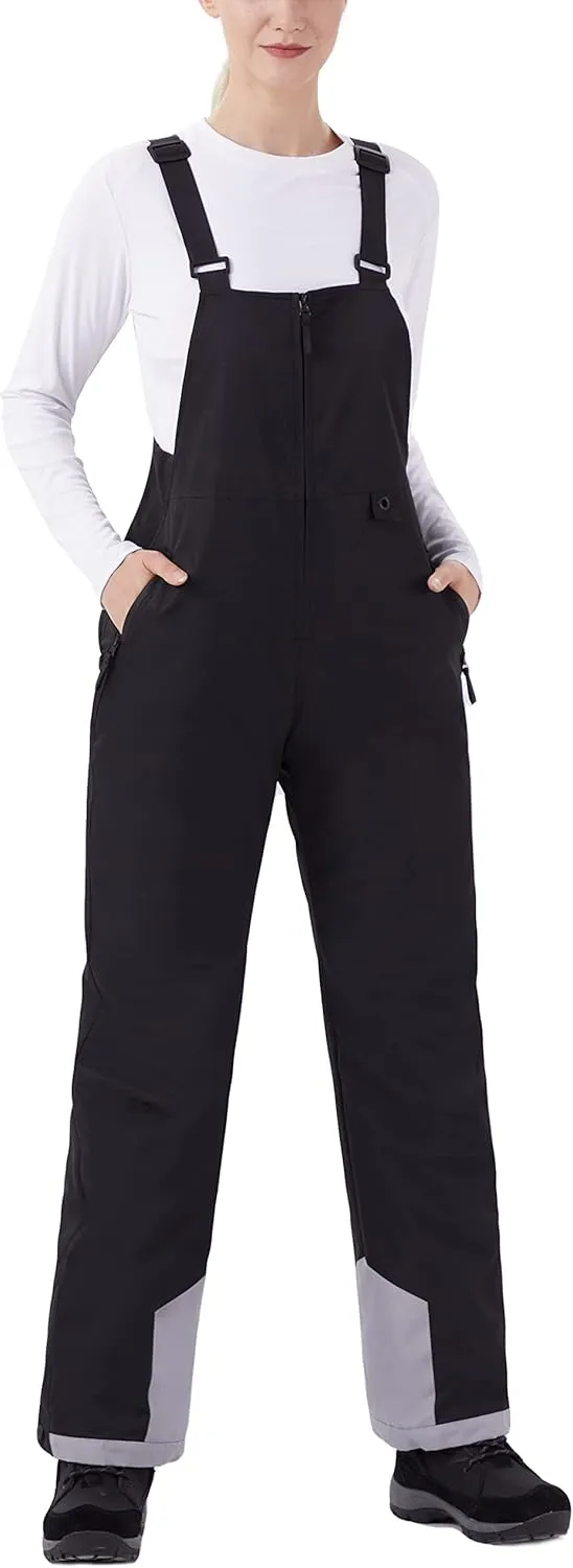 WULFUL Womens Insulated Snow Bibs Waterproof Winter Ski Pants Snowboarding Overalls