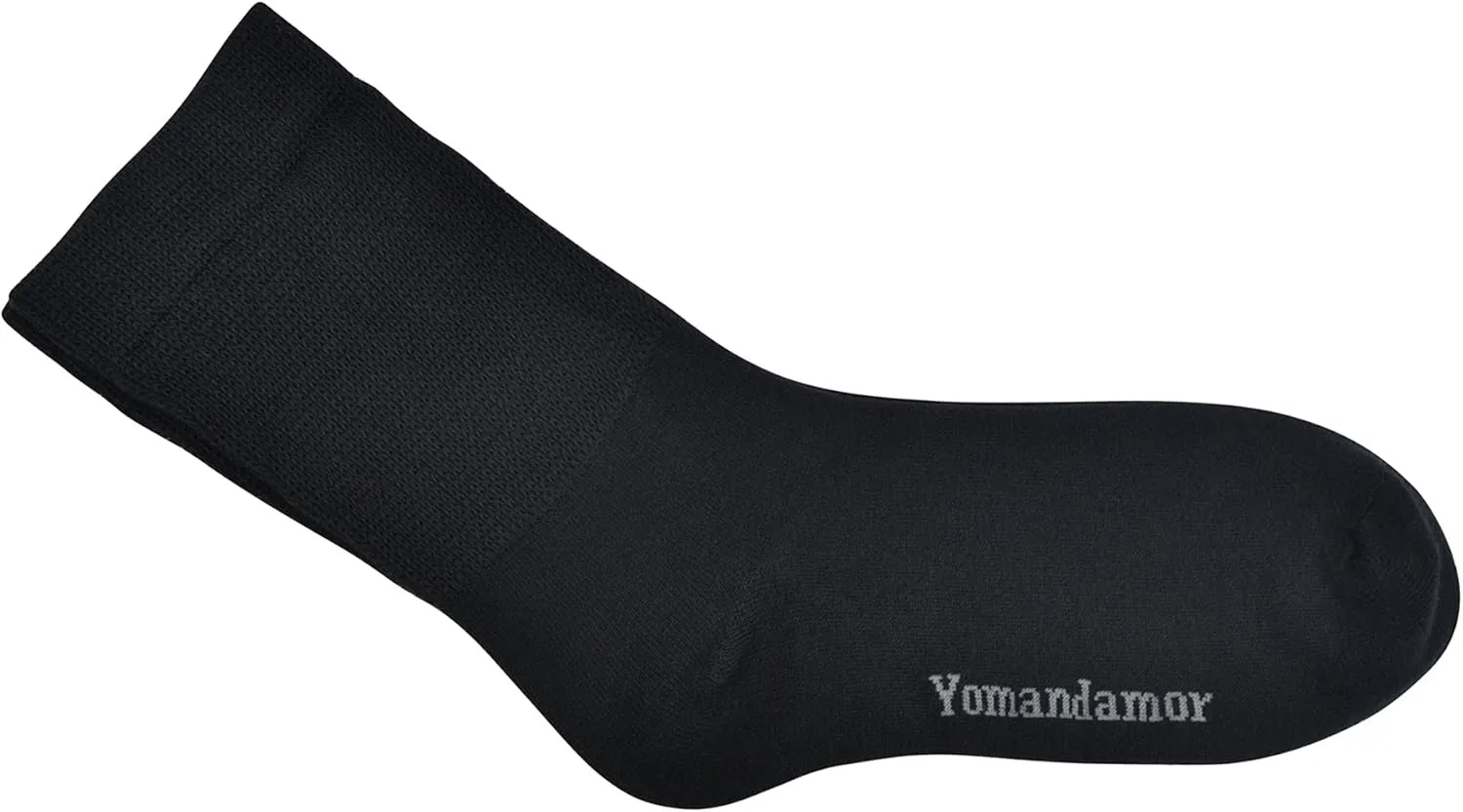 Yomandamor Women's 5 Pairs Seamless Dress/Diabetic Crew Socks with Non-Binding Top, L size